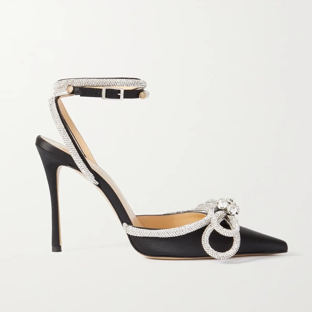 Mach & Mach double bow crystal sandals